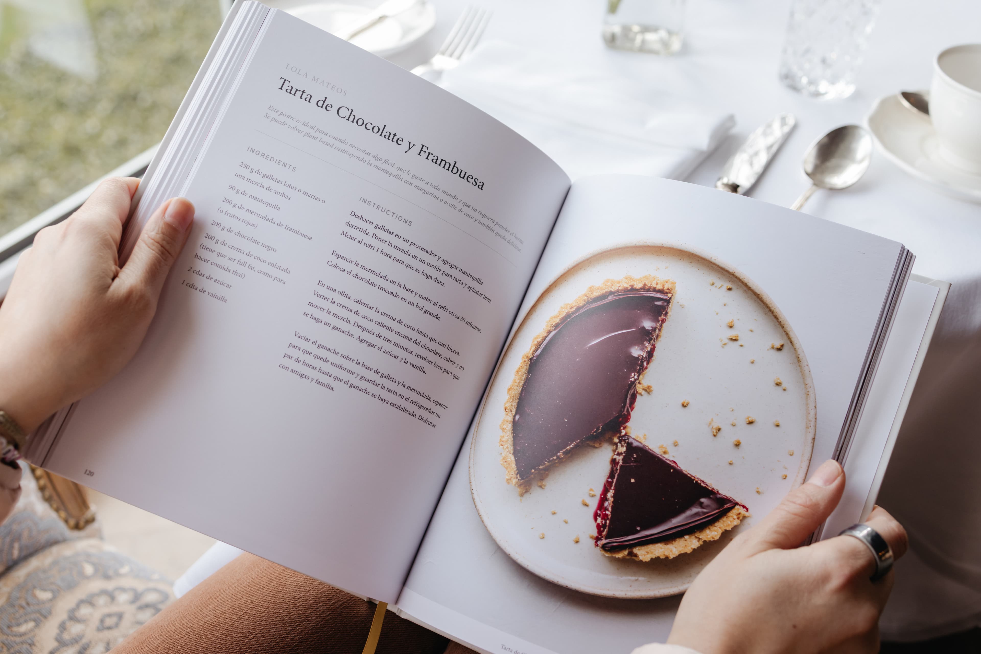 A recipe spread inside the finished cookbook