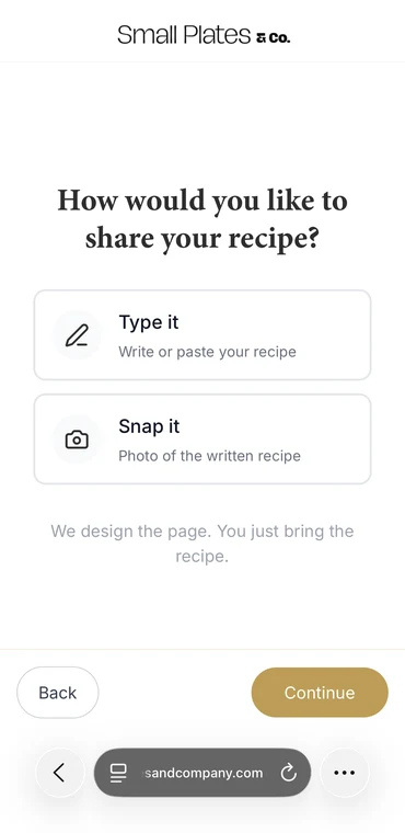 The guest's phone: choosing between typing the recipe and photographing the written one