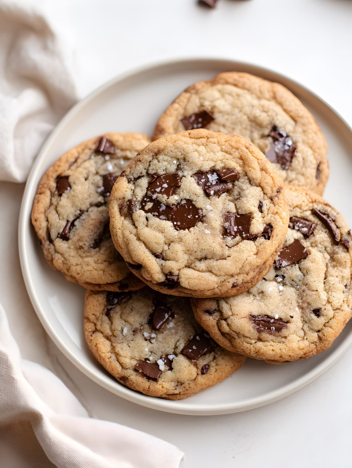 Chocolate chip cookies with flaky salt, recreated by the studio
