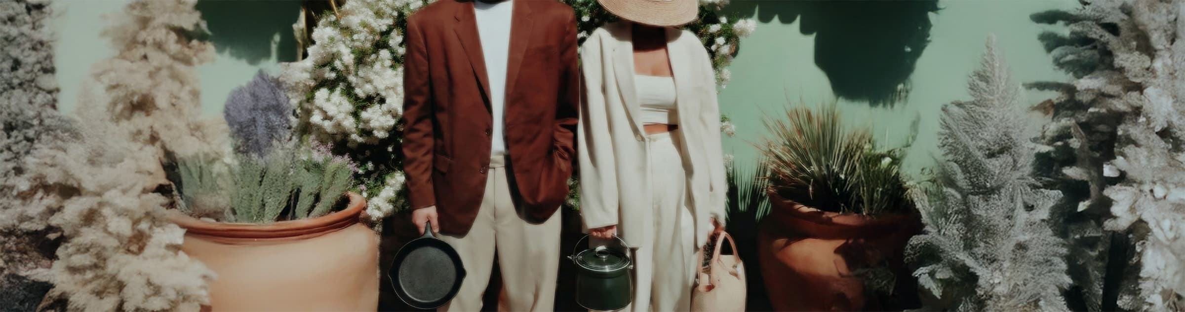 Couple cooking together in warm kitchen light