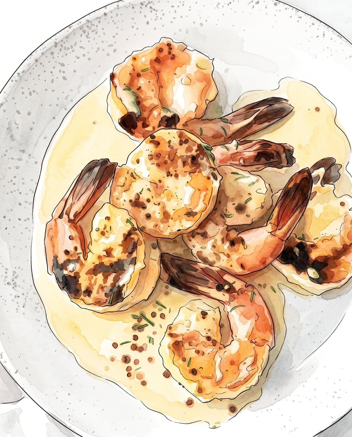 Becky's Famous Shrimp, drawn