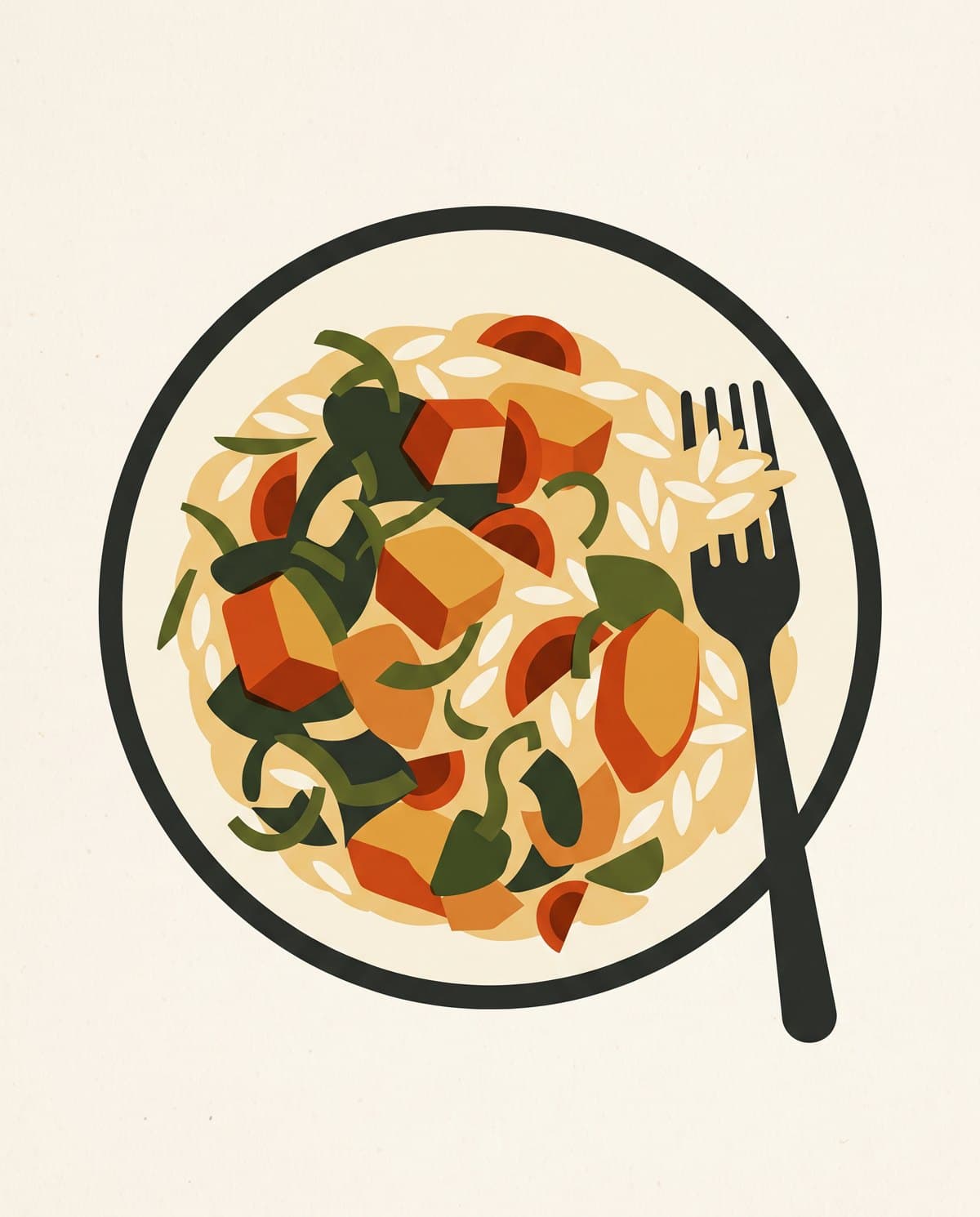 Sun-Dried Tomato Chicken Orzo, drawn