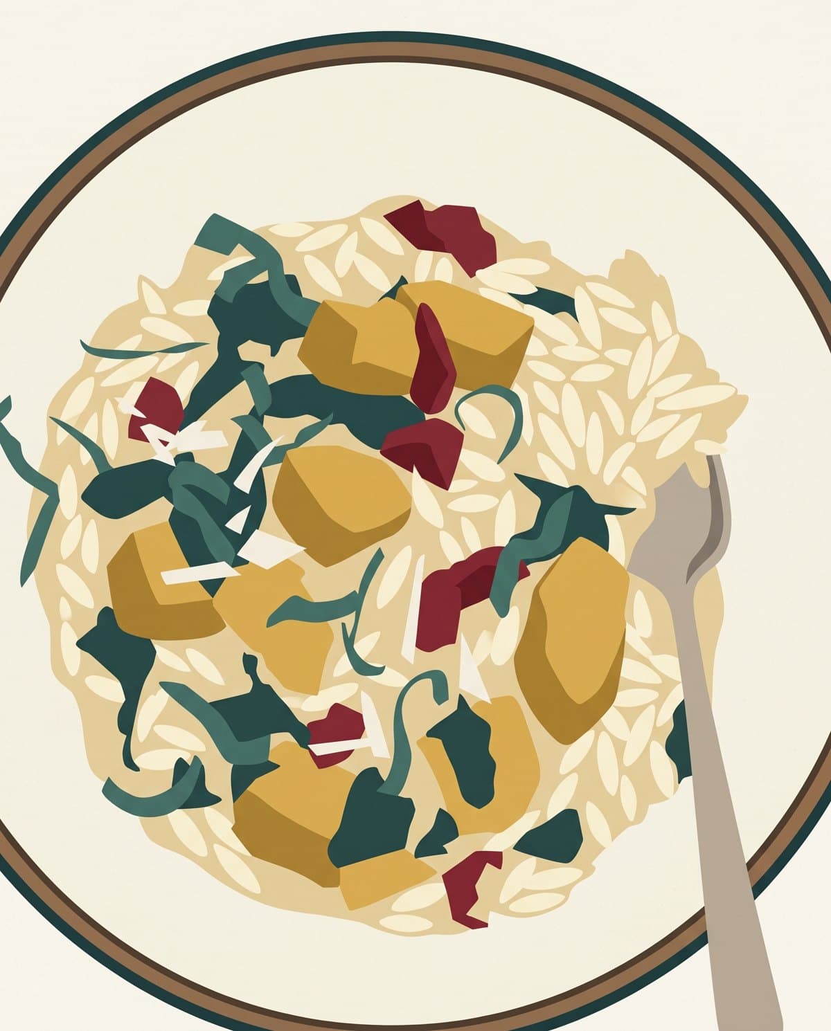 Sun-Dried Tomato Chicken Orzo, drawn