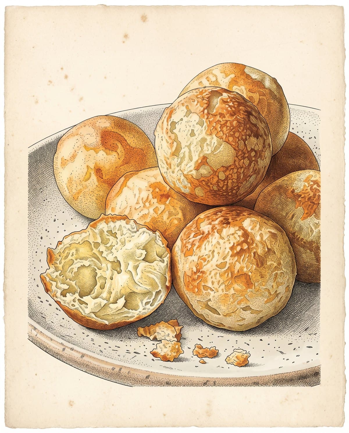 Pão de Queijo, drawn in Naturalist plate