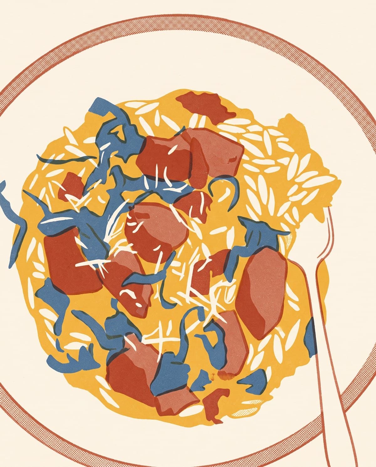 Sun-Dried Tomato Chicken Orzo, drawn