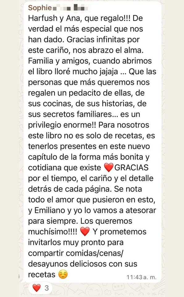 WhatsApp messages from guests, in Spanish