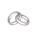 Ink drawing of two wedding rings